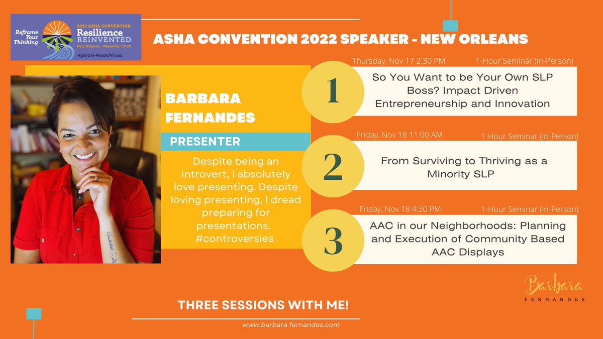 Presenting is very conflicting for me! I absolutely love doing it, but I dread getting them ready. Who will be attending this year's Asha convention? #asha22 #ashaconvention <a href="/ASHAWeb/">ASHA</a>