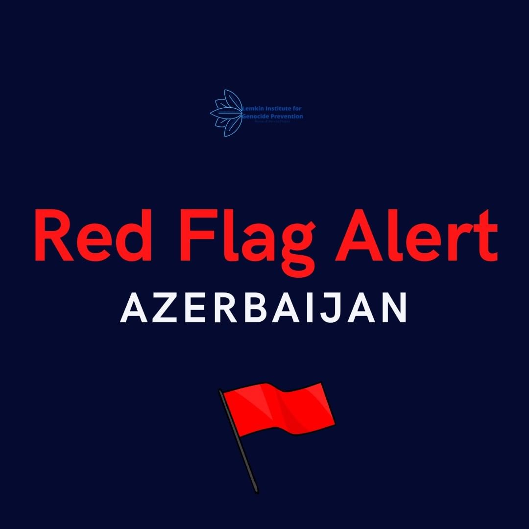 agbu's tweet image. The Lemkin Institute for Genocide Prevention has released a new Red Flag Alert to highlight the genocidal intent and patterns in Azerbaijan's war crimes against Armenia. Read the Red Flag Alert here:
lemkininstitute.com/red-flag-alert…

📷: @LemkinInstitute