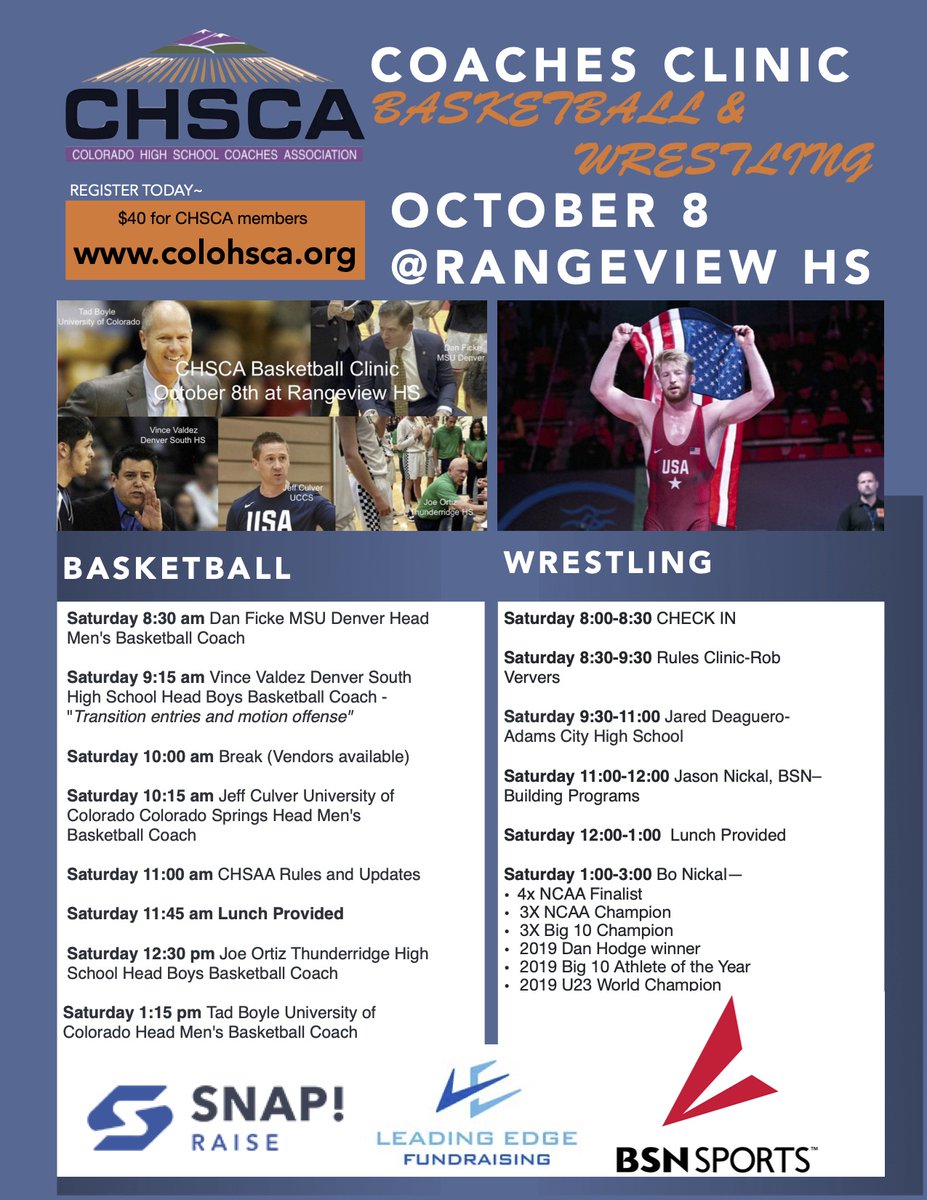 Basketball/Wrestling Clinic--October 8
