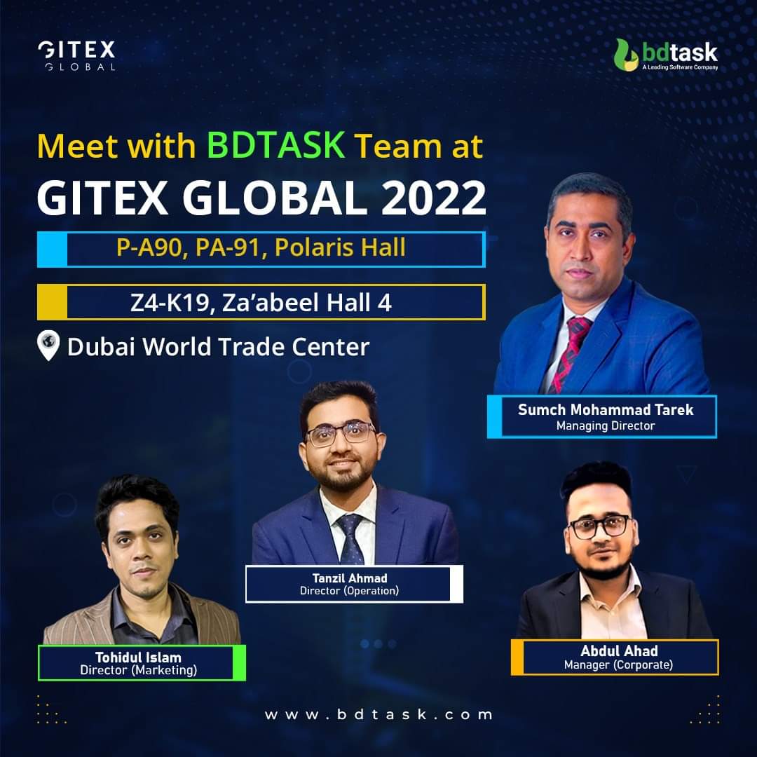motachimzobayer's tweet photo. We're coming soon at GITEX in Dubai. Are You Ready?? Book Appointment Now: https://t.co/ical5B0nNZ
#Gitex2022 #GITEXGLOBAL #Dubai #Bdtask #Software #blockchain #nft Dubai https://t.co/trDBiZH023
