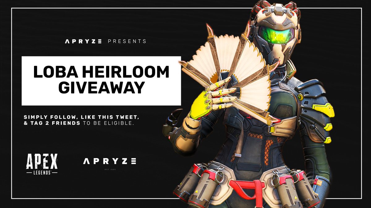 Apryze_'s tweet image. Doing a Loba heirloom giveaway for all platforms

1. FOLLOW ME 
@Apryze_
2. LIKE &amp;amp; RT THIS TWEET
3. TAG YOUR DUO OR YOUR TRIO BELOW 

The winner will be announced in 4 days :)