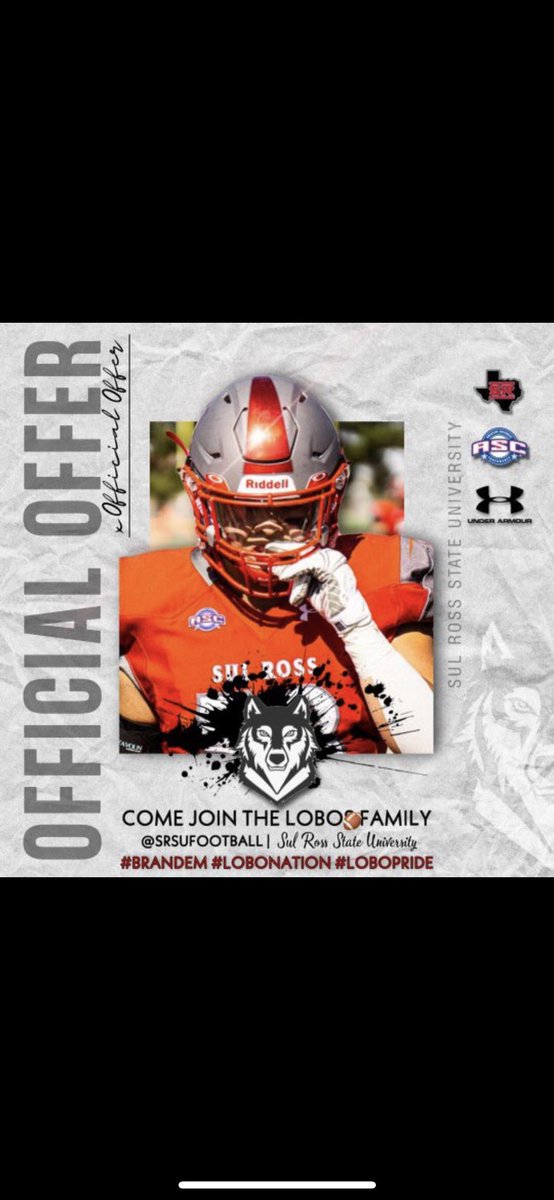 biggygibby53's tweet photo. Blessed to say I have received my second offer from Sul Ross State University! @sulrossfb @CoachBD77 @billyjackray @CoachHarmening @806hsscmedia https://t.co/AF9ifssUpr