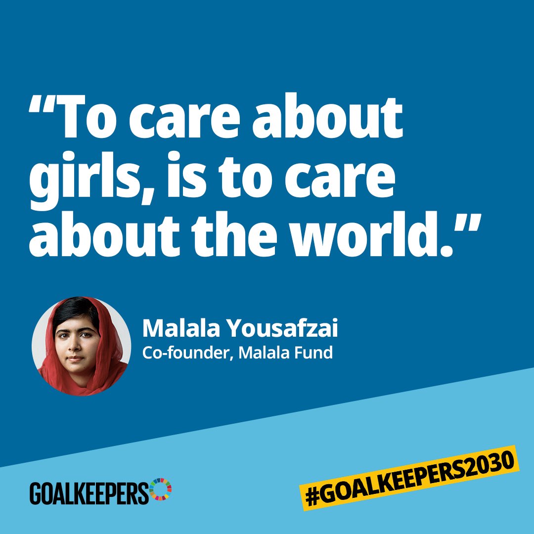 Women’s empowerment ➡️ a healthier, more equal world. <a href="/Malala/">Malala Yousafzai</a> #Goalkeepers2030