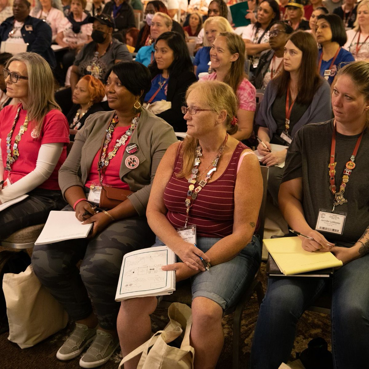 Teamsters's tweet photo. Today more than 1,200 Teamster women attended dozens of workshops at the 2nd day of the Women's Conference. 

Topics covered included the challenges of being a Teamster woman shop steward, upcoming UPS negotiations, building worker power at Amazon, &amp; more. #teamsterwomen22 #1u https://t.co/y13HUnUiKn