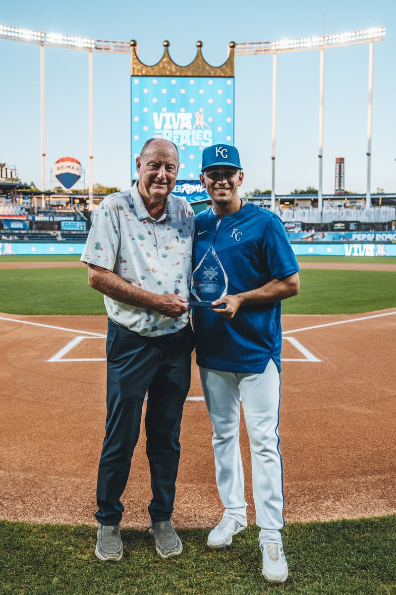 Congratulations to Nicky Lopez on winning the 2022 Mike Swanson Good Guy Award!

The award is voted on by the KC BBWAA and presented to the player who best exemplifies a cooperative spirit with the beat writers who cover the team.
