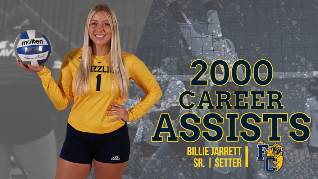FCGrizAthletics's tweet photo. With her 19th assist in tonight's match, @FCGrizVBall senior Billie Jarrett joined the 2,000 career assist club as a Grizzly! #TeamGriz #GrizGrit https://t.co/TwQFumYaoJ