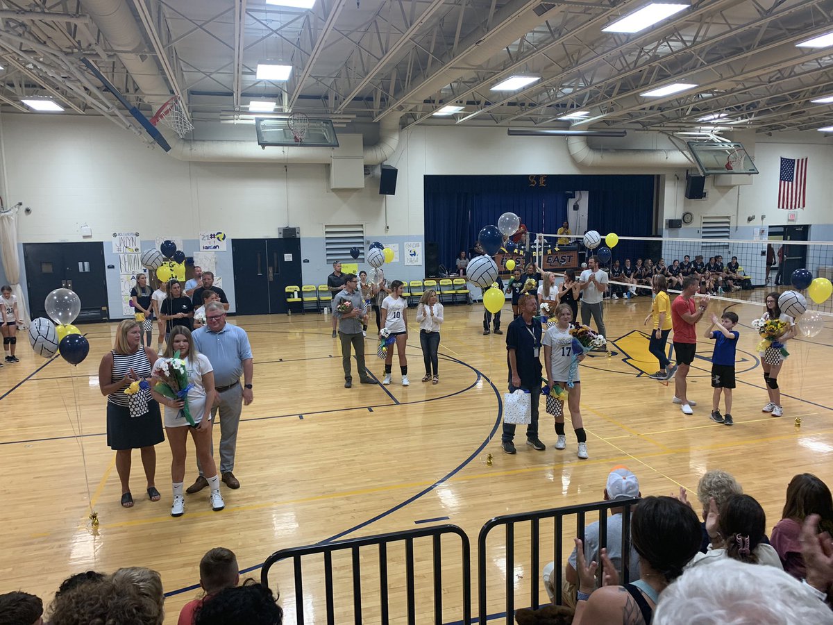 ShelbyEast's tweet photo. Celebrating our 8th grade volleyball players tonight. 

6th and 7th grade teams got wins tonight! #missilePRIDE https://t.co/eNqrm03pZ8