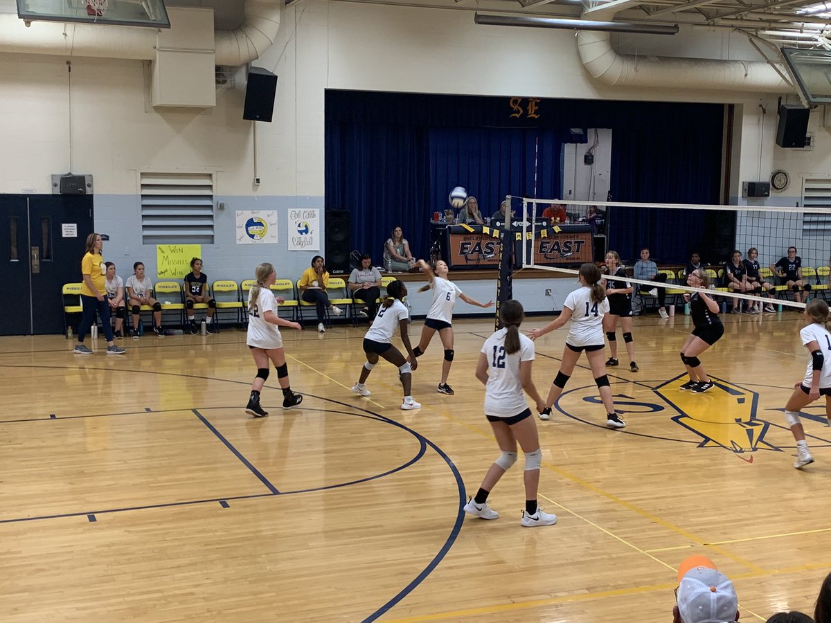 ShelbyEast's tweet photo. Celebrating our 8th grade volleyball players tonight. 

6th and 7th grade teams got wins tonight! #missilePRIDE https://t.co/eNqrm03pZ8