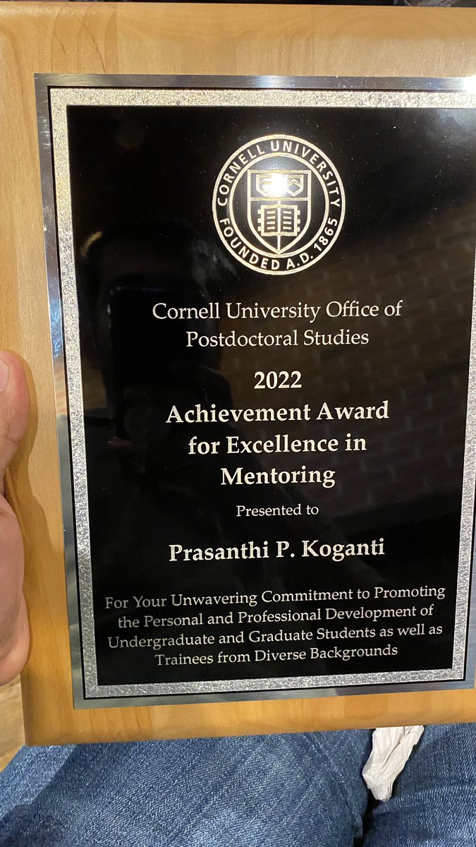 sunojshajahan's tweet photo. Your ambition, goal, and hard work paid off really well. 

Congratulations @ppkoganti for the  “Excellence in Mentoring Award”. You are an inspiration to many researchers like me.! ✨👏🏼 https://t.co/wCRXX53SC0