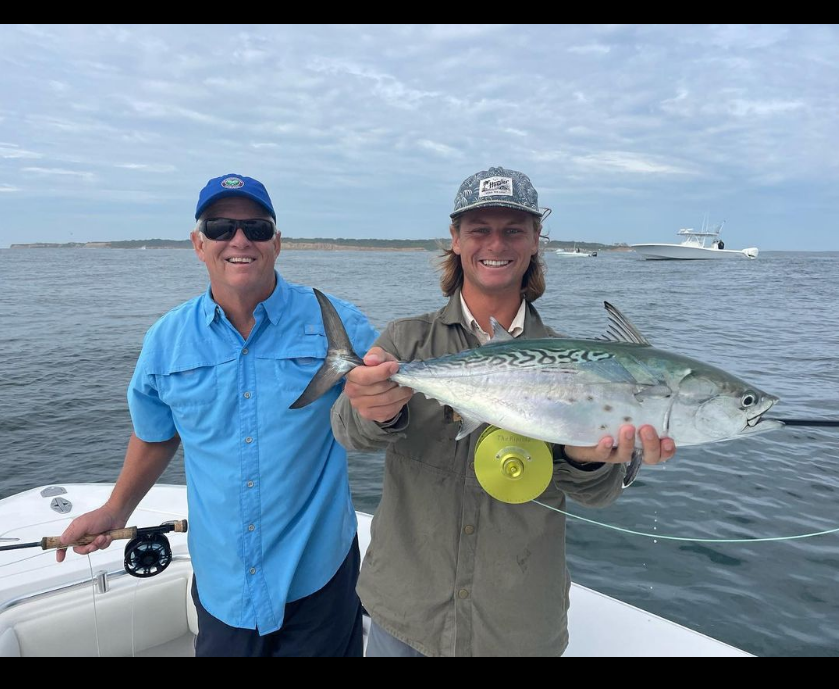 Saltwateronfly's tweet photo. Looks like a great trip
@captainpauldixon
A little Albie action with Charlie And son Chas. 
 #falsealbacore #littletunny #flyfishing #flyfishingonly #flyfishingmontauk #fishitwell #seewhatsoutthere  #saltwaterflyfishing  #albies #albiewhore #thetugisthedrug https://t.co/r6rmVbilvh