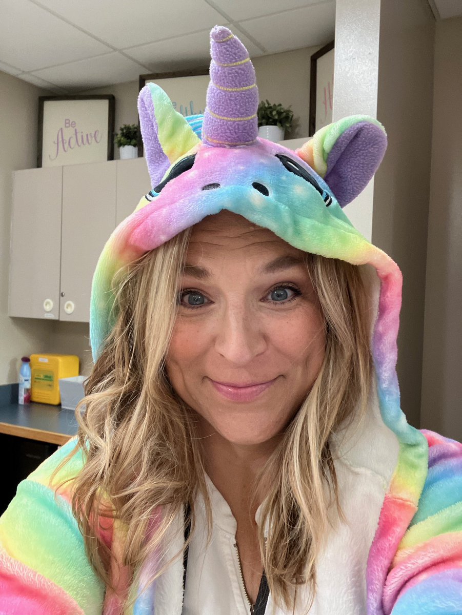 It’s comfy day and I was the principal sprinkling unicorn happy dust on all of the students. #LeadCareInspireAchieve