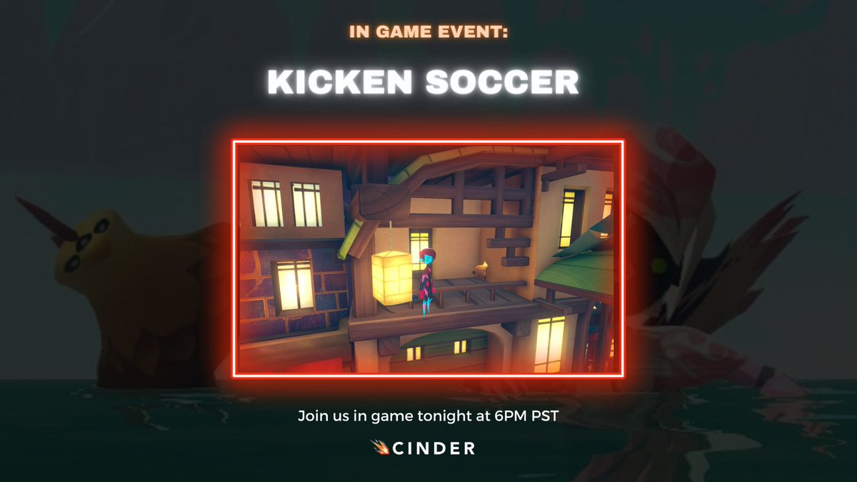 CinderNFT's tweet photo. Have you heard of Kicken Soccer before?! ⚽🐔
Well... Join us in game tonight at 6PM PST to find out what it is about.🥁
Winners get points that will be accumulated into prizes! Don't miss out! 🎁
See you tonight at 6PM PST.
#CinderCommunity #NFTGaming #Play2Earn https://t.co/LrETTNtOq8