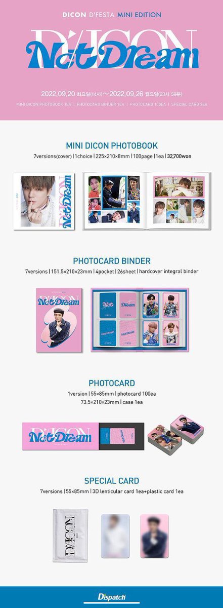 OPEN SHARING DICON DFESTA 102 JENO VERSION

- MINI PHOTOBOOK 65k dp 40k
- BINDER 65k dp 40k
- SPECIAL CARD + GROUP 60k dp 35k
@ MEMBER SET / -+ 11pcs (ea) 
# DP 30.000,-
-Mark : 50k
-Jaemin : 65k
-Jeno : 65k
-Haechan : 55k
-Renjun : 50k
-Chenle : 50k
-Jisung : 55k

EMS TAX✅