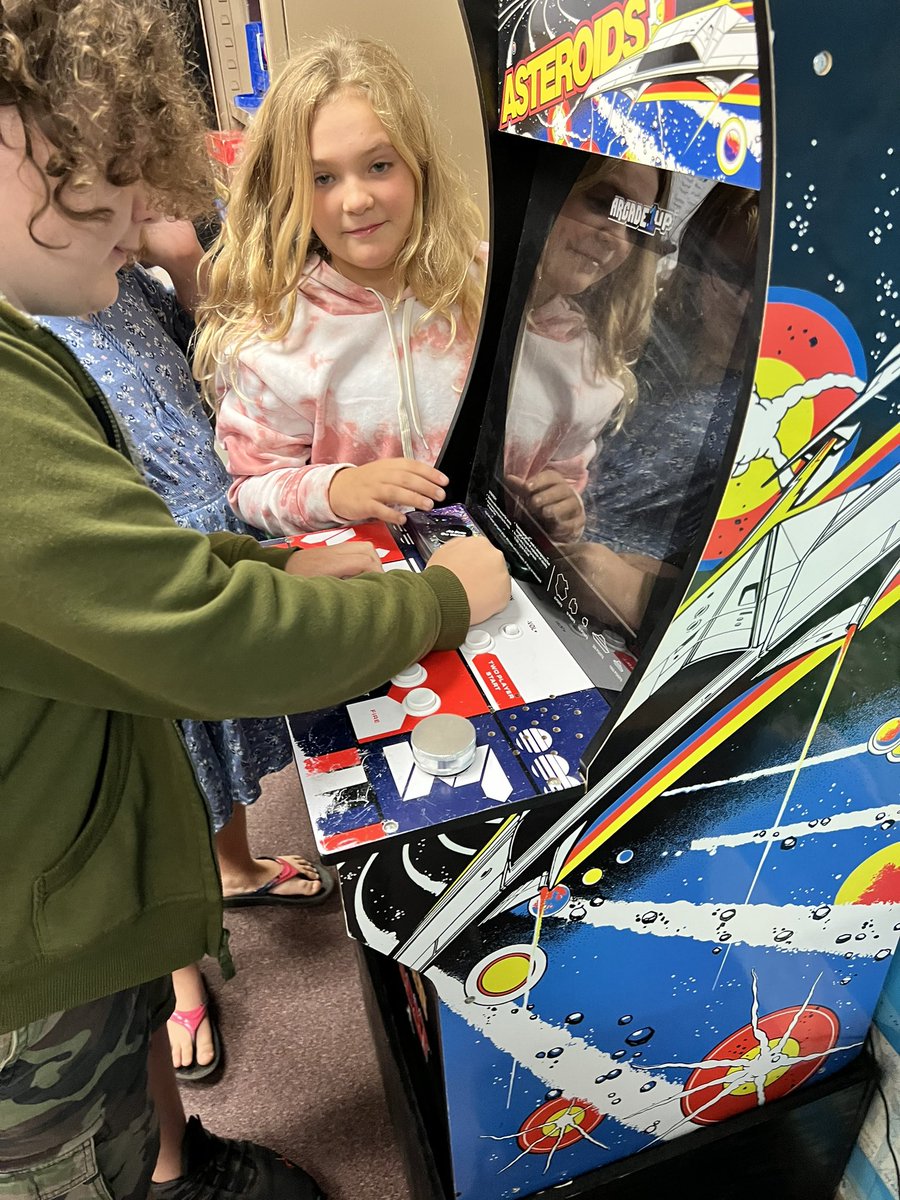 mwoods67037's tweet photo. I’m still impressed that an arcade game from 1979 still challenges kids. These games promote resilience as they develop strategies to over come obstacles, give kids agency in their choices, and promote a real-world competitiveness to strive for improvement. #BPMS #Rm117 https://t.co/F16EVzwMFe