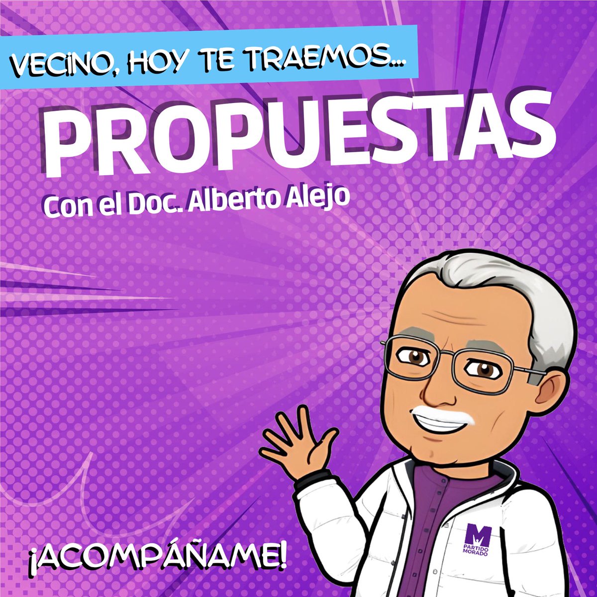 DrAlbertoAlejo1's tweet photo. ¡Hola vecino! 👋🏻, soy el Dr. Alberto Alejo y estoy postulando a la alcaldía de #PuebloLibre 💜, en esta pequeña historieta me podrás acompañar a contarte algunas de nuestras propuestas 😊 https://t.co/dFoGbB9PFK