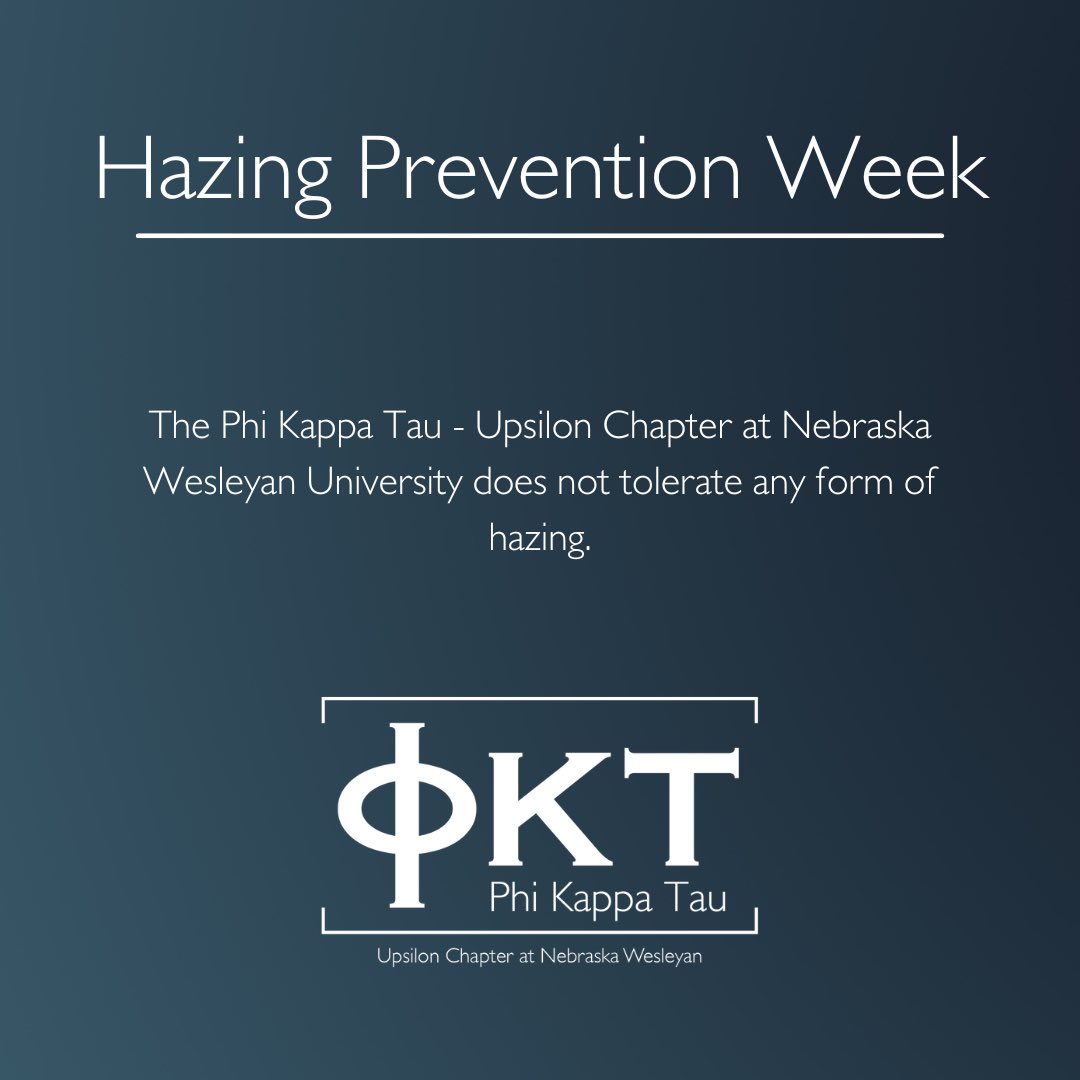 Phi Kappa Tau - Upsilon does not tolerate any form of hazing. We strive to create a safe environment to build men of character into men of distinction. #hazingpreventionweek