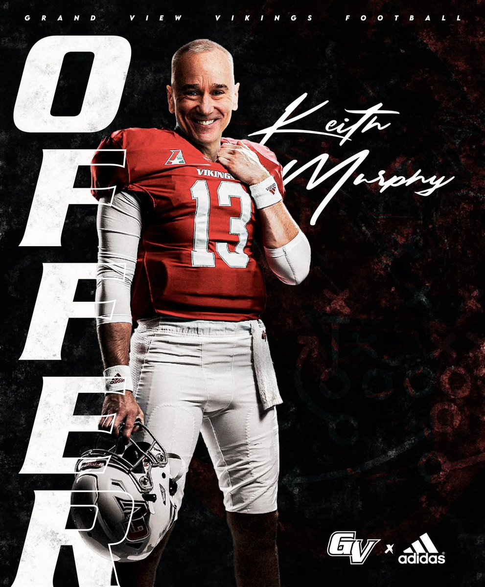 Blessed to receive my first offer in nearly 40 years. 🙏🏻 Thank you <a href="/CoachJoeWoodley/">Coach Joe Woodley</a> and <a href="/GVVikingFB/">Grand View Football</a>. With that being said, I will consider what is best for my family and me. Fans, please respect my privacy. ✌🏻