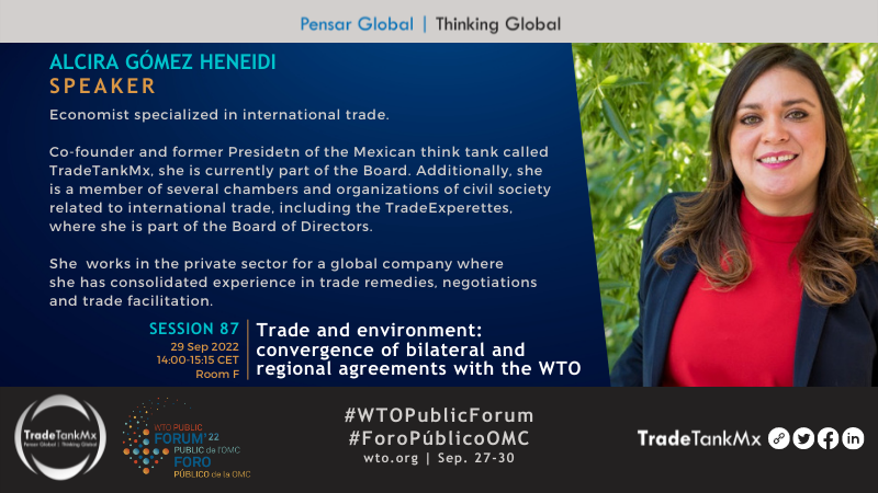 TradeTankMx's tweet photo. Join @alciragh, Co-founder of TradeTankMx, for @TradeTankMx’s session at the #WTOPublicForum in Geneva on Convergence: the environment, trade agreements and the WTO.
🗓️ Sep 29
⌚️ 14:00-15:15 CET
👉 Room F
More info: https://t.co/J0fkzgtDoS https://t.co/C0qwXOOdIQ