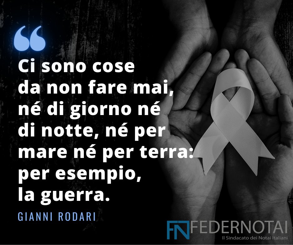 Federnotai1's tweet photo. Oggi si celebra la Giornata Internazionale della pace.
Secondo @UNHCRItalia – di cui #Federnotai è da anni partner – le persone costrette a fuggire nel mondo sono oltre 100 milioni.
Oggi più che mai occorre l’impegno di tutti per costruire un mondo senza guerre. https://t.co/KQFlDS5beF