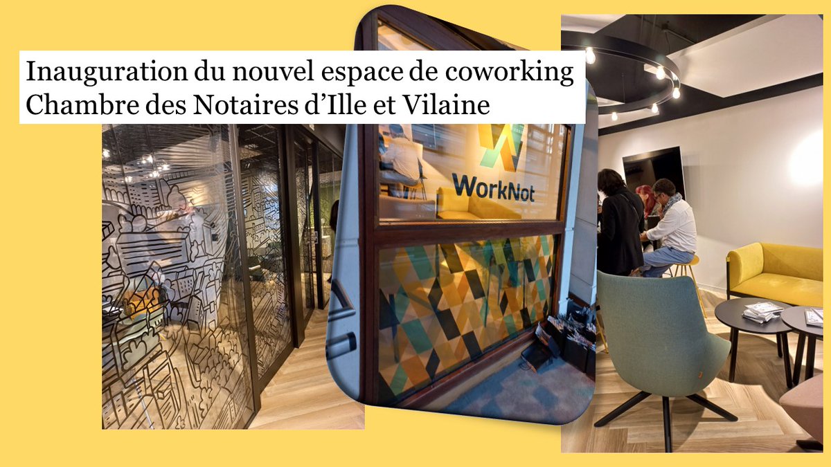 GUERICE1's tweet photo. Un bel événement ce soir avec la découverte d'un lieu d'exception propice aux synergies. "En CLERC, WorkNot" nouvel espace de télétravail de la Chambre des Notaires du 35.
Un clin d'oeil à cette visite en mode ludique 🤗💫
#WorkNot @CMB_DD35 @JohanneCOM3 @GanaiKarim @JTessierBZH https://t.co/Cqij0X4GV6
