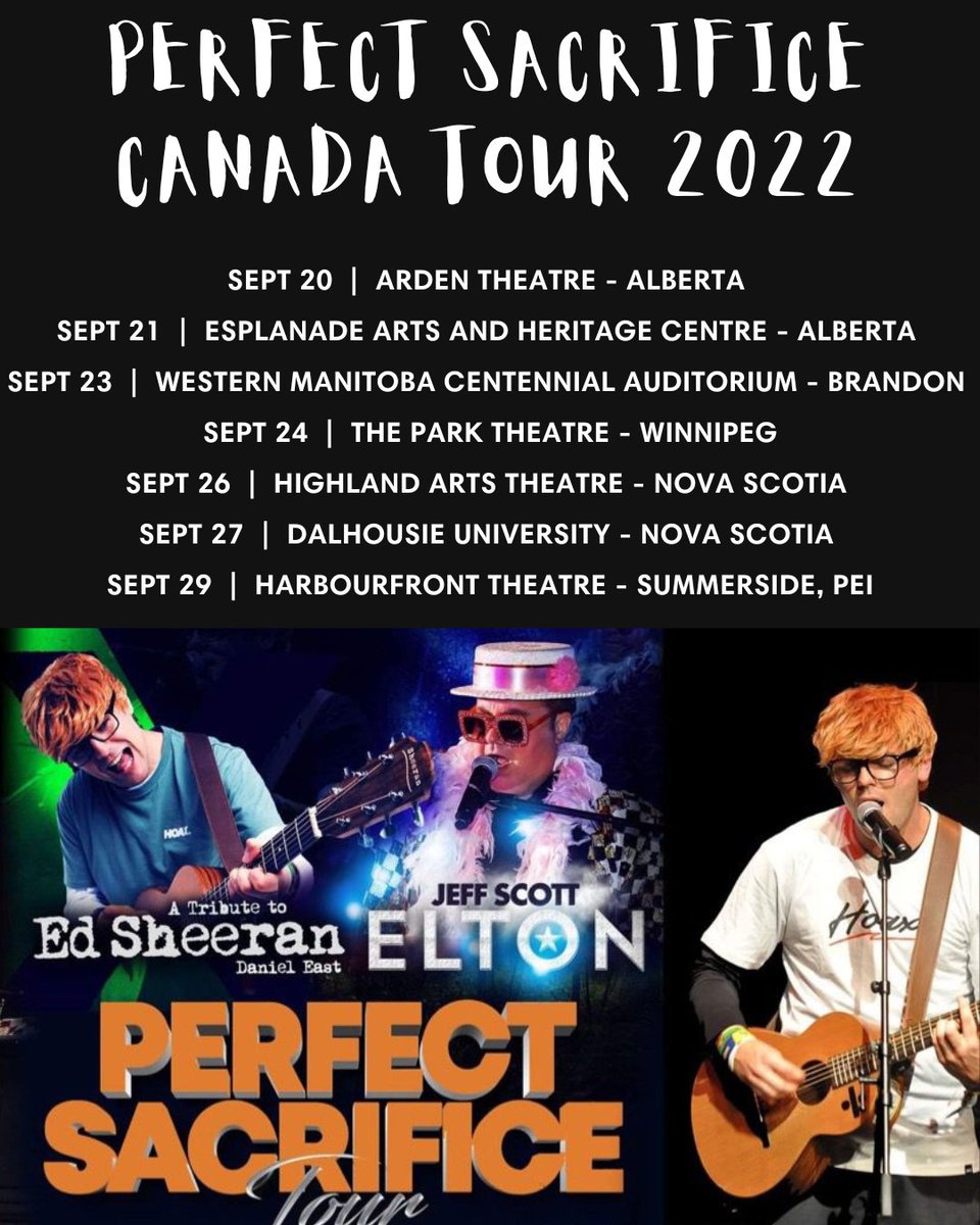 Our #CanadaTour kicks off tonight! We cannot wait to spend the next 9 days travelling around #Canada! 
.
.
#edsheeranlive #edsheerantribute #edshowlive #edsheerancanada #alberta #winnipeg #novascotia