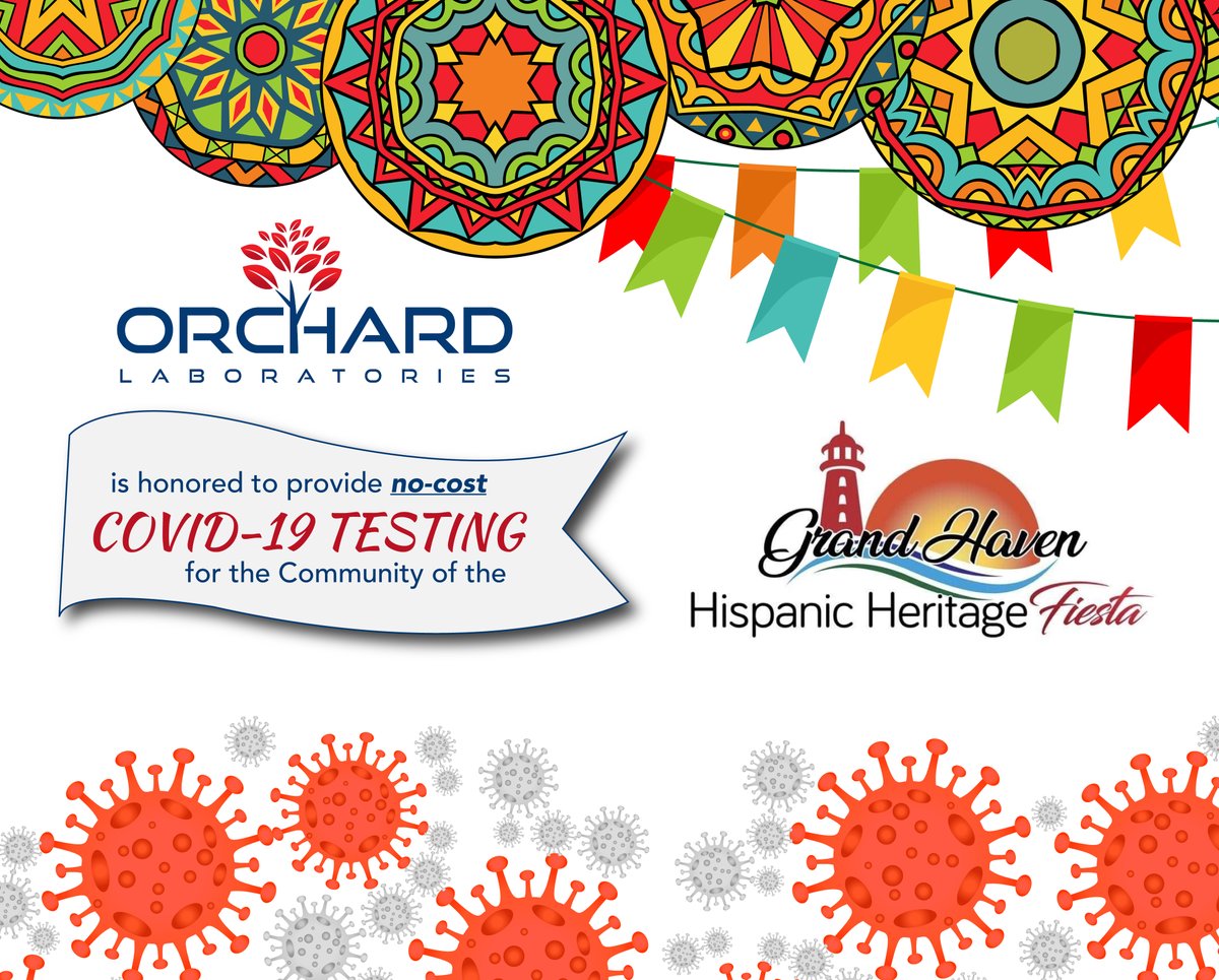 Covid Testing and Vaccinations will be available at the Grand Haven Hispanic Heritage Fiesta Saturday, Sept. 24th, 11AM-6PM. #vaccine #covid #ghfiesta