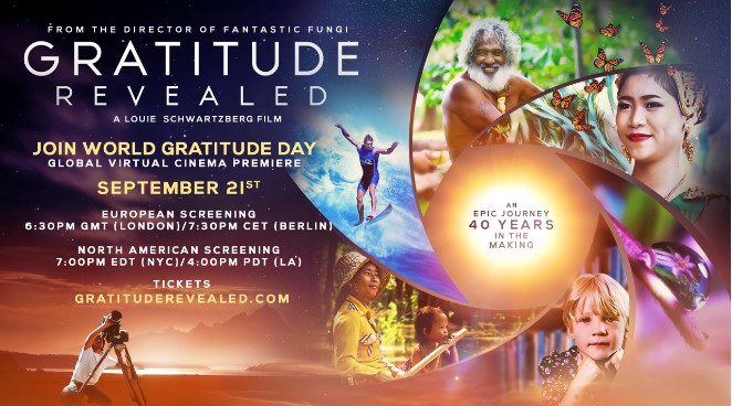 educateuplift's tweet photo. Tomorrow is the premiere of Gratitude Revealed.  You can Livestream for only $12.  Buy your ticket at:  https://t.co/GPUhAX4RQQ

Research shows cultivating gratitude improves well-being, health and our sense of connection with each other. Gratitude is an antidote to despair. https://t.co/WZsCTR33AP