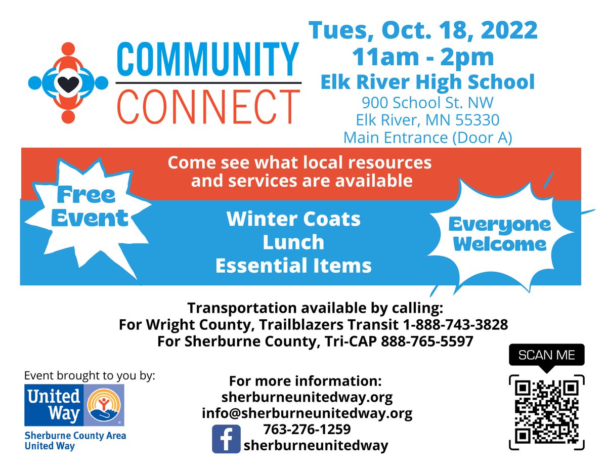 The annual 'Community Connect' event is open to everyone! Check out the details of the Oct. 18 event at Elk River High School below.