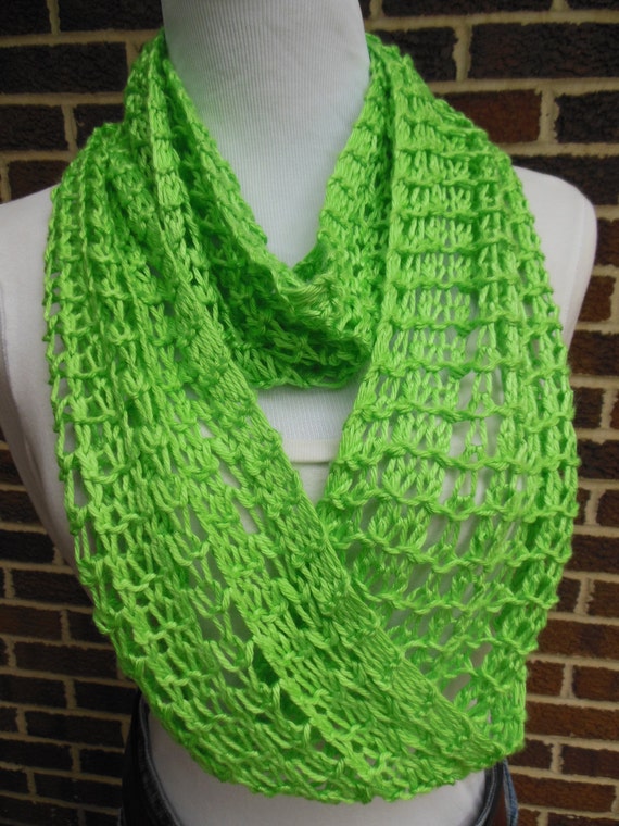 Lime Green Infinity Scarf tinyurl.com/ugyu5v5 via @EtsySocial #etsymntt #handmade #lightweightscarf #allweatherscarf