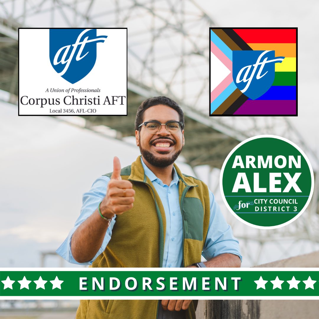 ArmonAlexForCC's tweet photo. ✊🏼We’re proud to have the support of local educators. Armon Alex understands that our young people are the legacy & future of our area. Let’s listen to what our experts are saying they need!
#ArmonAlexForCC #MoveCorpusForward #CorpusEducation https://t.co/lHfaoRejOn
