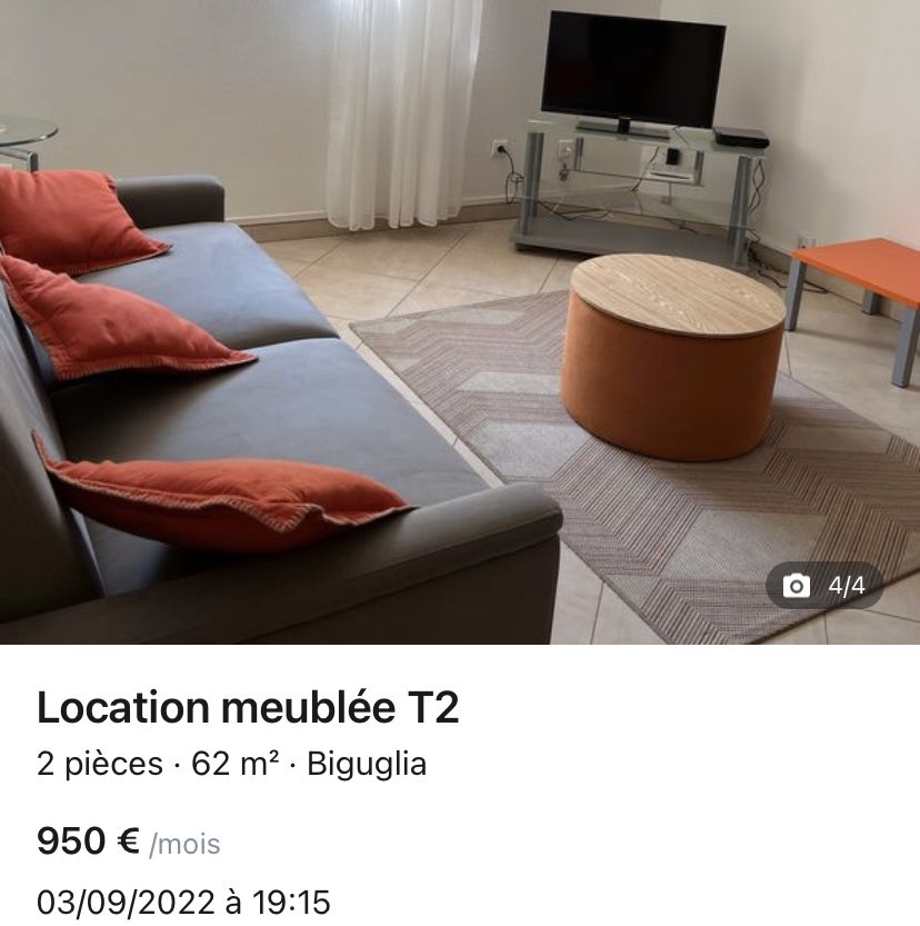 Location d’un T2 de 62m2 à #Biguglia 

Disponible d’octobre 2022 à mai 2023

Prix : 950€

Idéal pour les salariés rémunérés au SMIC 😀