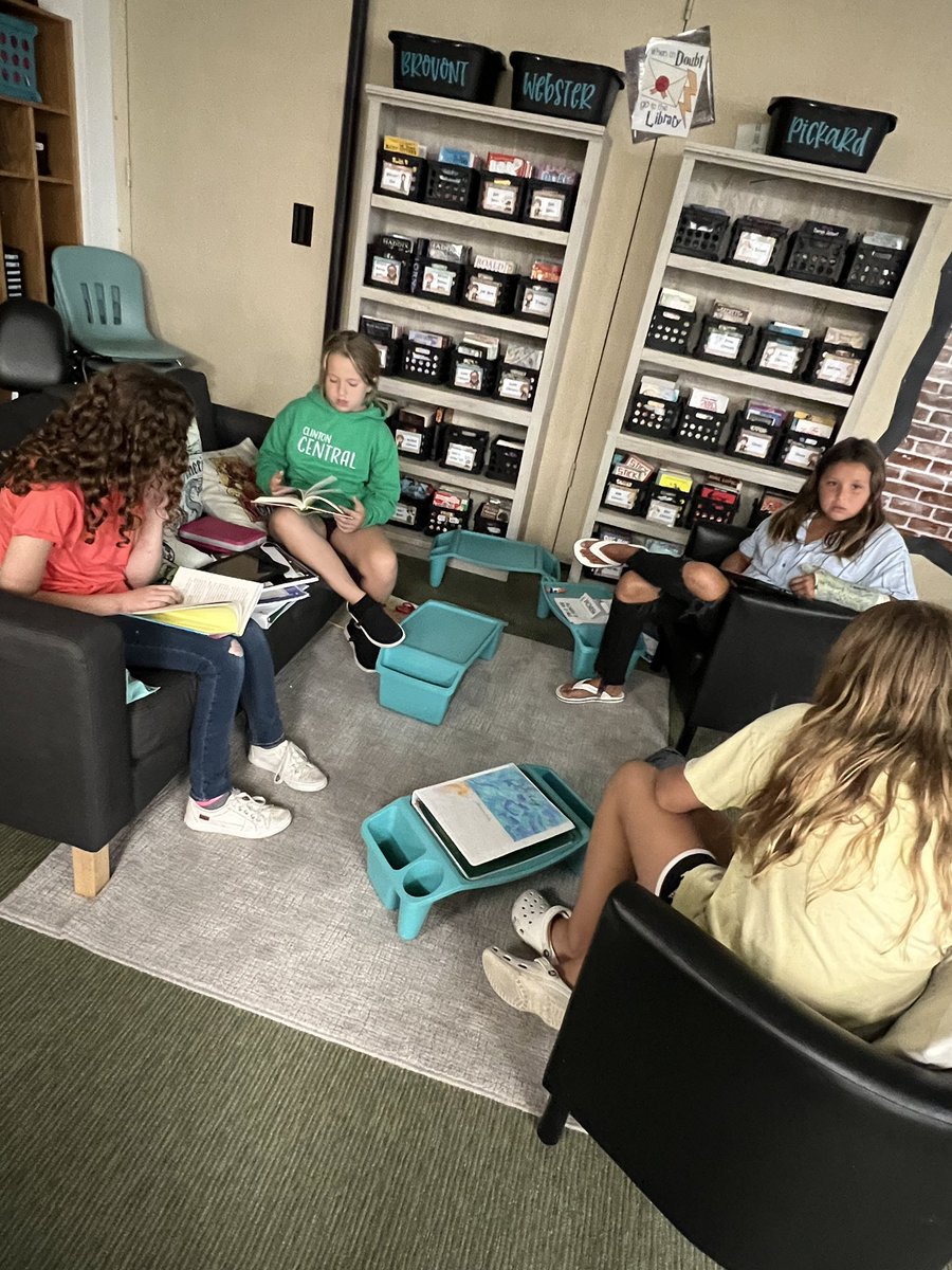 flourishedroots's tweet photo. Book clubs have been going well. It’s my favorite to “listen in” on their conversations. I love it when they actually discuss a book and go off the smooth road to discuss deeply! @ClCentralElem https://t.co/JWgvzl1P6U