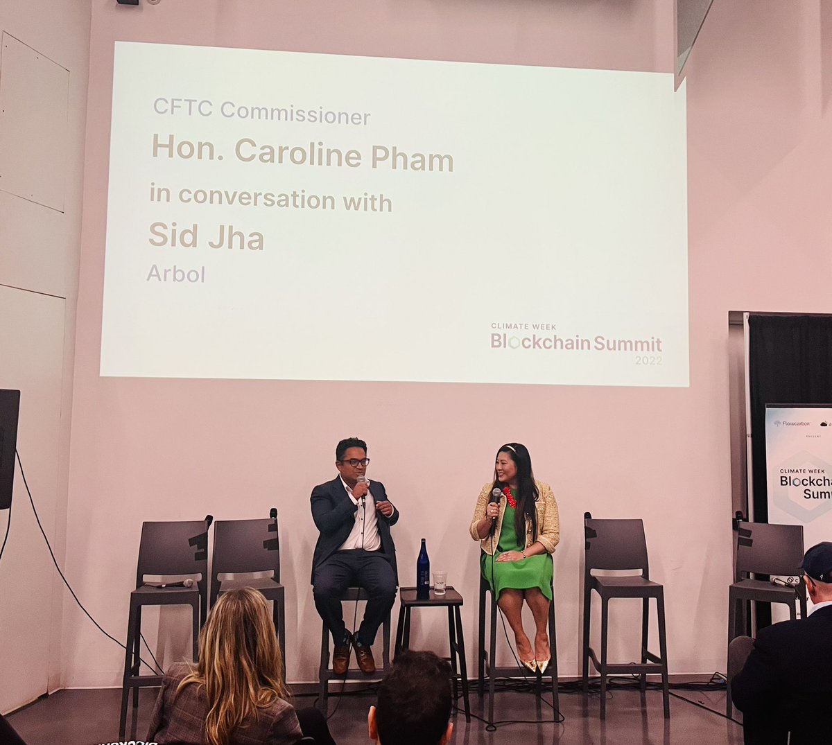 Enjoyed discussing the CFTC’s mission, market integrity, innovation in new weather risk management products, and #blockchain during #NYClimateWeek with @SidJhaCEO @ArbolMarket @dClimateDAO. Thanks! #CFTC @CFTCpham