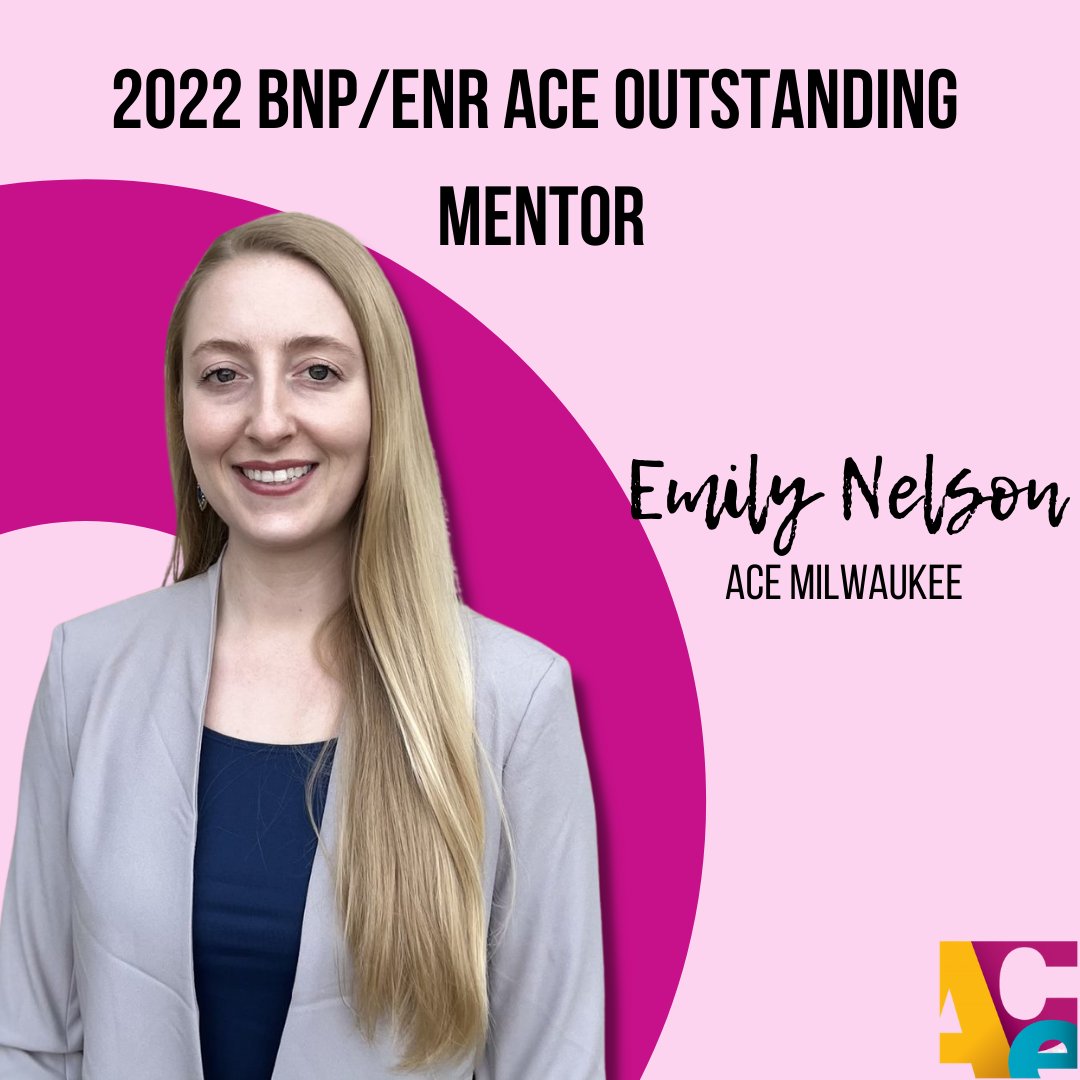 ACE_Mentor_MKE's tweet photo. Mentors play a crucial role in the ACE Mentor Program helping to inspire and engage students. Congratulations to ACE Milwaukee mentor and Board of Directors member, Emily Nelson, who received the 2022 ENR—ACE Outstanding Mentors Award! 

#ACEday2022 #ACEMentorWI https://t.co/HGdIQgiore