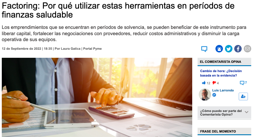 Cfc_capital's tweet photo. Los emprendimientos se pueden beneficiar del Factoring para liberar capital, fortalecer las negociaciones con proveedores, reducir costos administrativos y disminuir la carga operativa. Revisa la nota completa aquí  https://t.co/7KmpEZtgUG https://t.co/uxNliuLsnw