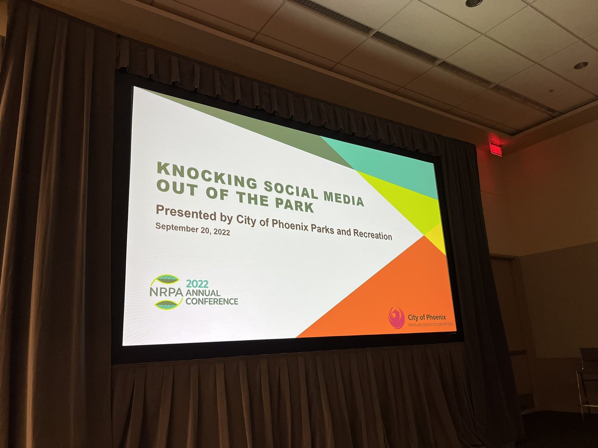 JeffKitner's tweet image. Good session @NRPA_news from @PhoenixParks department on social media. We’re not the only ones doing challenges! #NRPAConference2022 #SlideChallenge #DallasTrailSafety #PHXParks