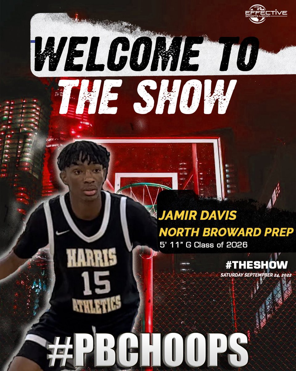 #PBCHOOPS (@pbcbballforum) on Twitter photo #PBCHOOPS "Welcome to the Show" C/O 2026 Showcase is 4 days away, Sat Sept 24th..
Next up.. Jamir Davis (North Broward Prep) <a href="/NBP_Basketball/">NBP Basketball</a> <a href="/BallByDesign/">BallByDesign</a> #THESHOW
<a href="/rmfmagazine/">RMF Magazine</a> <a href="/Rangeman_Films/">Films, Rangeman Media</a> <a href="/RisingStarsPBC/">RisingStarsAthletics</a> <a href="/MungertownM/">@Mungertown_Mike</a> <a href="/HoopSeenFL/">HoopSeen Florida</a> <a href="/effectivesmedia/">ESM Style</a> <a href="/H_Athletics/">Harris Athletics</a> #PBCHOOPS "Welcome to the Show" C/O 2026 Showcase is 4 days away, Sat Sept 24th..
Next up.. Jamir Davis (North Broward Prep) <a href="/NBP_Basketball/">NBP Basketball</a> <a href="/BallByDesign/">BallByDesign</a> #THESHOW
<a href="/rmfmagazine/">RMF Magazine</a> <a href="/Rangeman_Films/">Films, Rangeman Media</a> <a href="/RisingStarsPBC/">RisingStarsAthletics</a> <a href="/MungertownM/">@Mungertown_Mike</a> <a href="/HoopSeenFL/">HoopSeen Florida</a> <a href="/effectivesmedia/">ESM Style</a> <a href="/H_Athletics/">Harris Athletics</a>