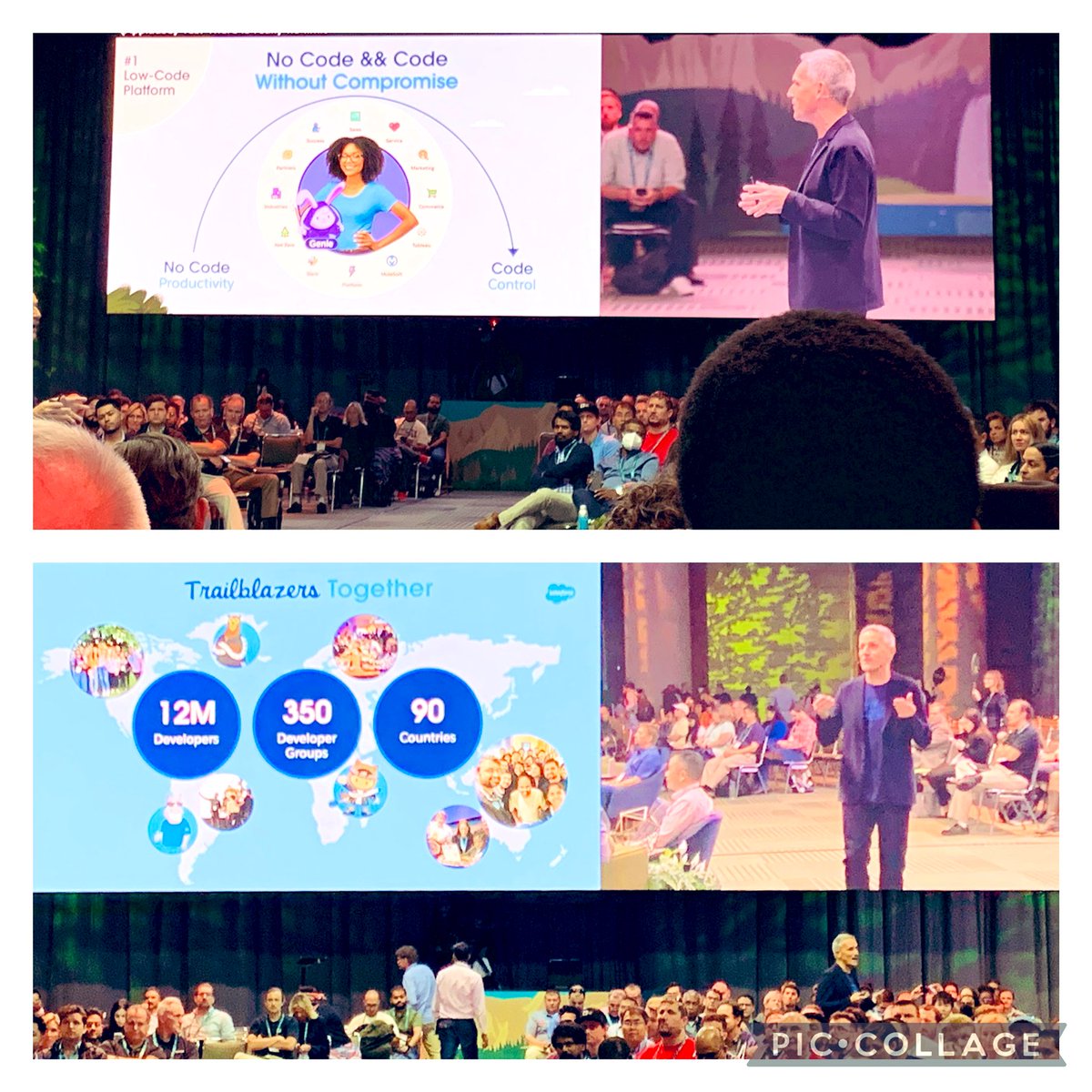Future of Development at #DF22  <a href="/SalesforceDevs/">Salesforce Developers</a> Keynote with 1500+Devs! <a href="/ccoenraets/">Christophe Coenraets</a> flexes the strength of “ No Code” N “Code” and our Trailblazer Community! <a href="/swbjoyce/">Sarah Joyce Franklin</a> <a href="/kavindrapatel/">kavindrapatel</a> <a href="/mittuvikas/">Vishwa Vikas Dagala</a> <a href="/jerrysfdc/">Jerry George Thomas</a> <a href="/adityanaag/">Aditya Naag</a> <a href="/SatyaSfdc/">Satya Sekhar</a>