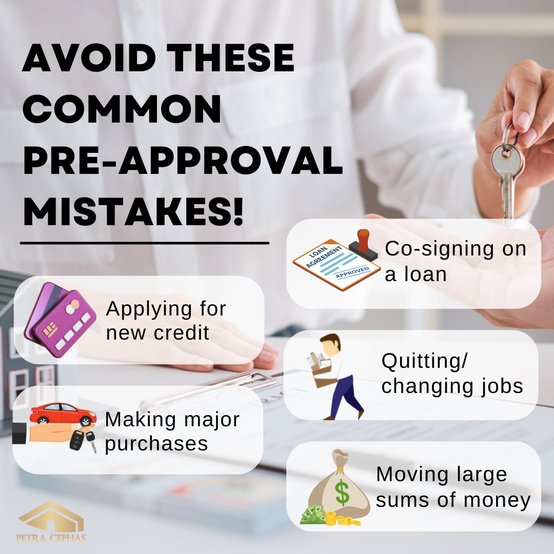 You're pre-approved, now what? 🤷‍♂️

The time from pre-approval to closing is a critical time, these are some common mistakes we see home buyers make.

Please avoid doing the same ⚠️

Read more on: mtg-specialists.com/2021/09/22/5-p… #mortgage #loans