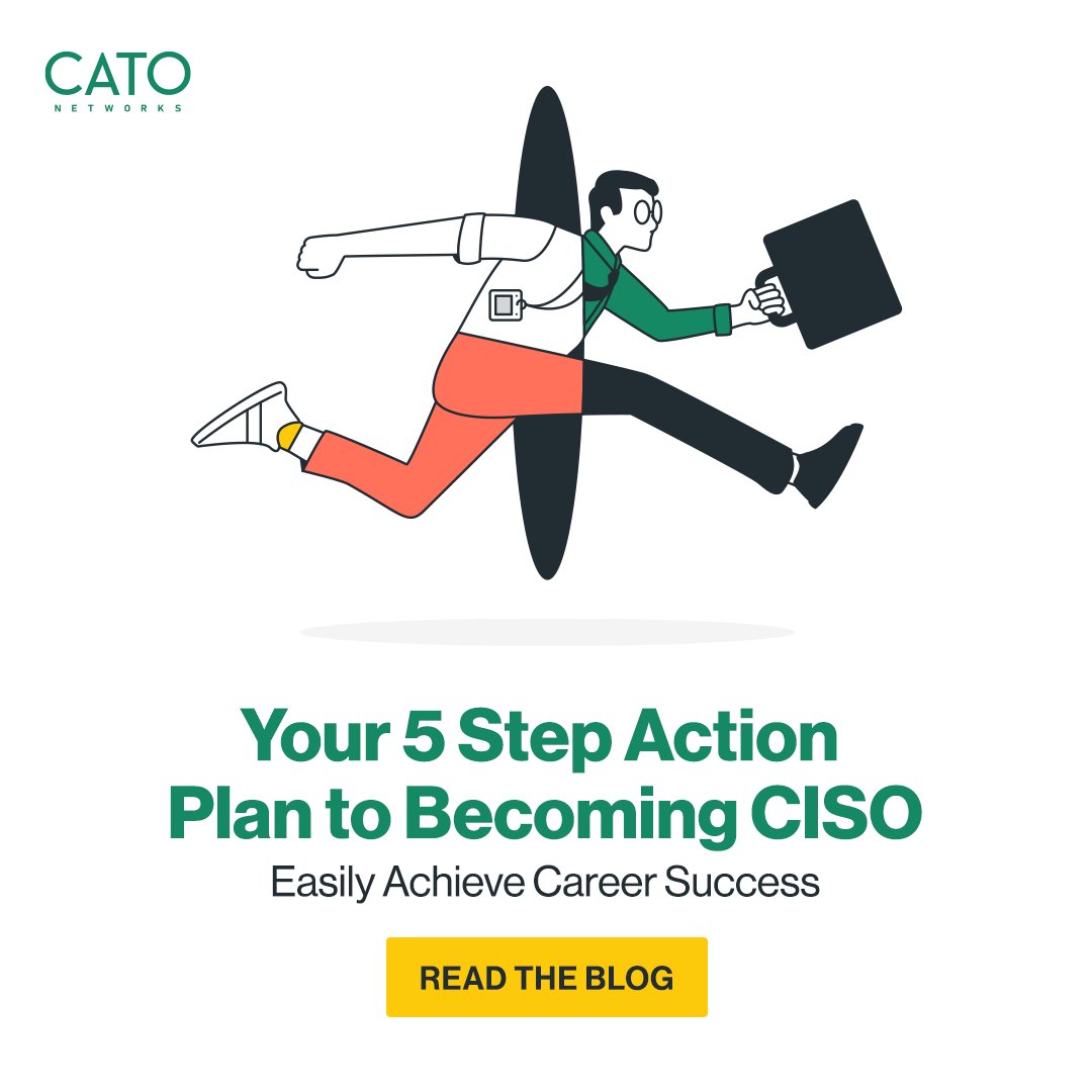 CarmellaKe's tweet photo. How do you land a coveted #CISO role, without any professional experience? Read Cato’s newest blog post, Your 5 Step Action Plan to Becoming CISO, for clear and effective career strategy.

https://t.co/wrqm9mWvj3 https://t.co/P2ZTfAQLp4