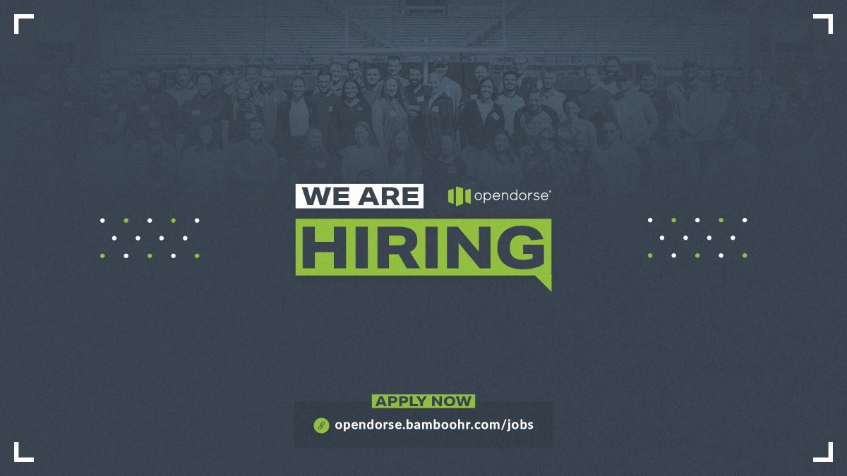 We’re hiring <a href="/Opendorse/">Opendorse</a>!

Open positions include:
+ NIL Collectives Partnership Manager
+ NIL Education Program Manager
+ Product Marketer - Marketplace
+ Sales Operation Specialist
+ Senior Manager, Demand Gen
+ Sr. Software Engineer - React

Apply now ➡️ opndr.se/kmux4Vmp8