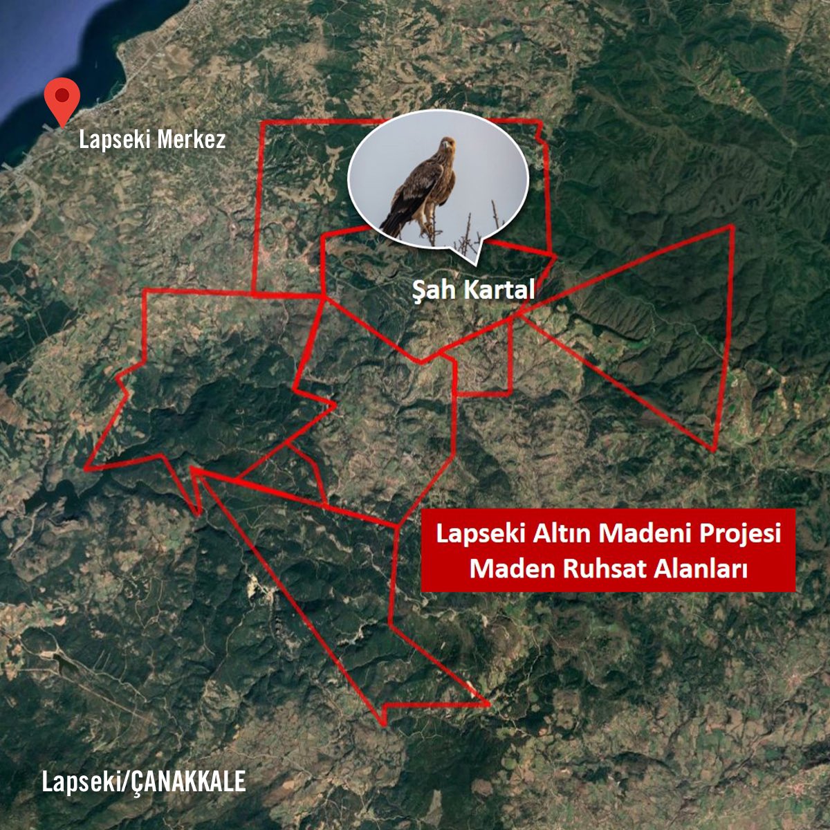 Burası Çanakkale Lapseki Ormanları. Cetvelle çizilmiş alanlar altın madeni yağmasına açılırsa orman diye bir şey kalmayacak.

Aynı yüzyıl önce madenlerine çökmek için doğasını çöle çevirdikleri Afrika gibi, üç maden tekeli servet yığsın diye ülkede yıkılmadık orman bırakmıyorlar.