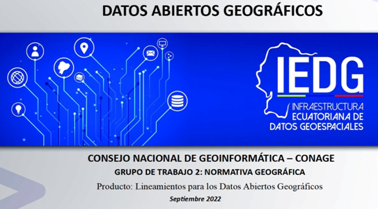 IGM_Ecuador's tweet photo. ⭕@IGM_Ecuador en cumplimiento de la planificación del Grupo 2 Normativa #Geográfica, liderado por el  #CONAGE, mantiene reuniones de coordinación, a fin de presentar los avances obtenidos en la definición del “Lineamiento para datos abiertos geográficos” a la @Presidencia_Ec. https://t.co/1X3dBzFRTe