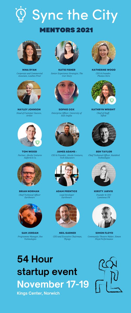 Sync the City 2022 - a playground for professional practice.

Lead mentors <a href="/Foolproofer/">Tom Wood</a>  &amp; <a href="/KathrynWright81/">KathrynWright</a>  have finalised the mentoring team for 2022.

ℹ️ Find out more next Wednesday via Zoom.

meetup.com/syncnorwich/ev…

🎟️ Grab a ticket here

syncthecity.com