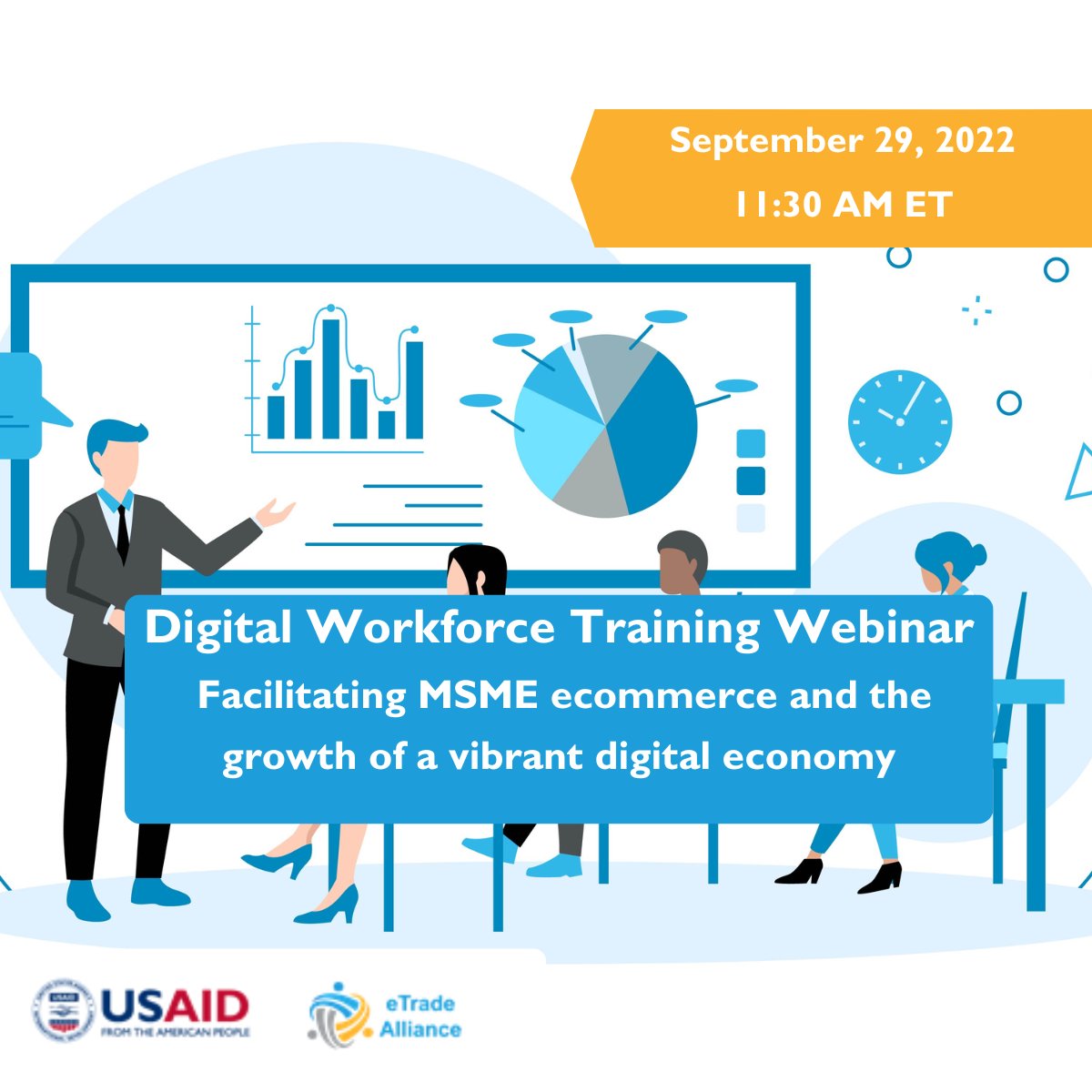 Join us for the eTrade Alliance's next webinar on enabling #MSME ecommerce in emerging markets! Panelists will discuss the emerging insights and data on developing country workers’ readiness for jobs in the #digitaleconomy.

Register here:
loom.ly/3XzbN8Y