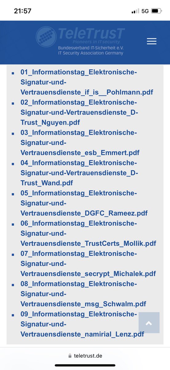 Joerg_Lenz's tweet photo. 👍 Toller Service von @TeleTrusT_Info und von allen Referenten zum #Signaturtag: Die Folien der Präsentationen sind jetzt bereits online abrufbar.
https://t.co/YwPb0u2h55
#DigitaleSignatur #ElektronischeSignatur #ESignatur #eIDAS #eIDAS22 #Signaturtag22 https://t.co/2sY3rDCaTj