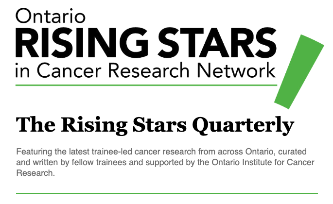 Great work by the @OICRRisingStars team on their latest newsletter. In it you can read about some fascinating trainee-led research, how trainees can engage patient partners in research and more! 

@themichaelhe @TheNotoriousAOG @BeccaBurchett @jillbrownn @NTaimoory 