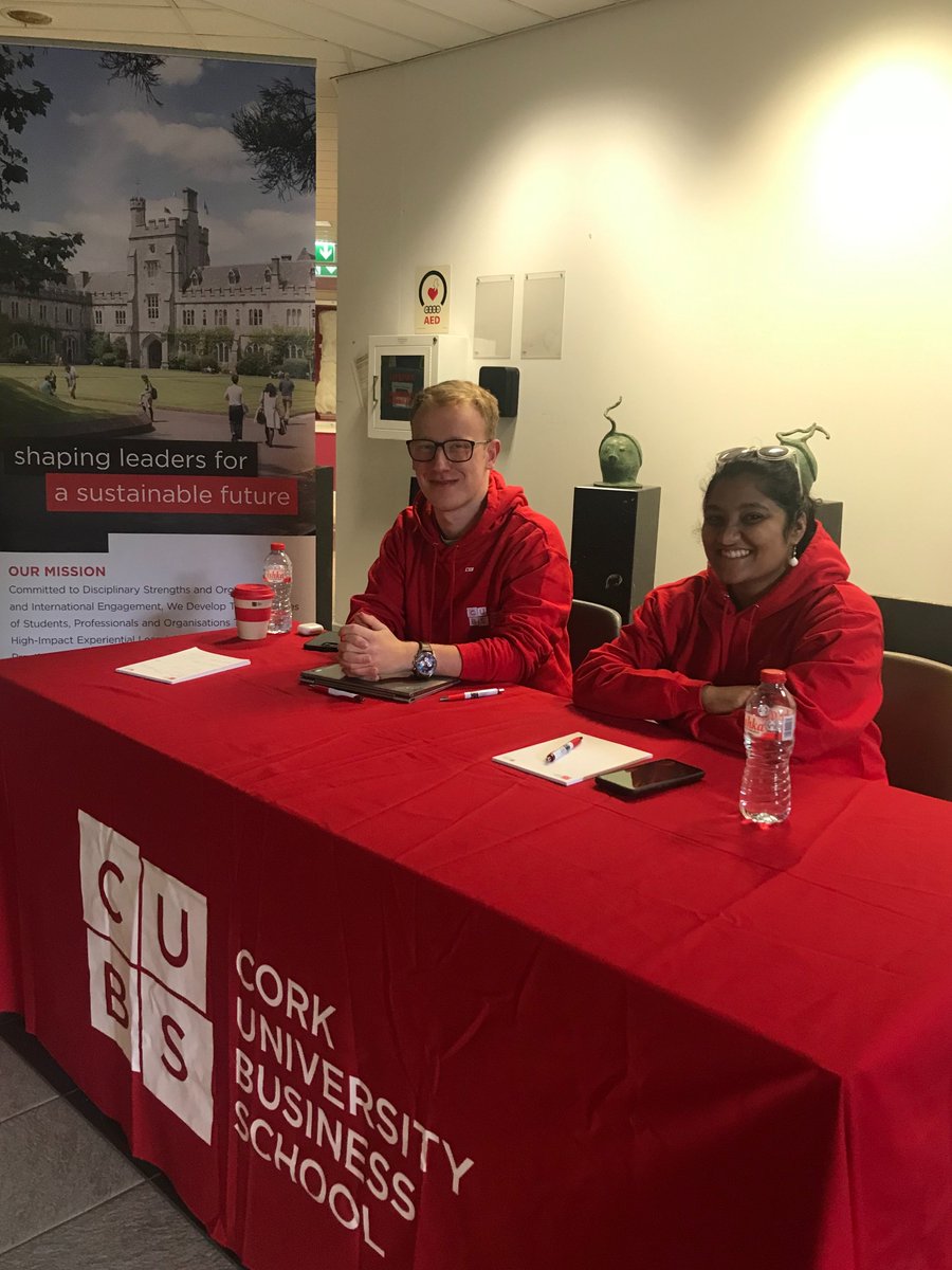 sineadmhackett's tweet photo. Meet our @CUBSucc student ambassadors Ben Bolger @BenDTB00 and Srujani Dash @UCCSUPostgrad who will be appearing at various locations around campus in the coming weeks supporting incoming CUBS students with settling in queries.  Welcome and thanks Ben and Srujani 👏 https://t.co/0hcIAmd1Hh