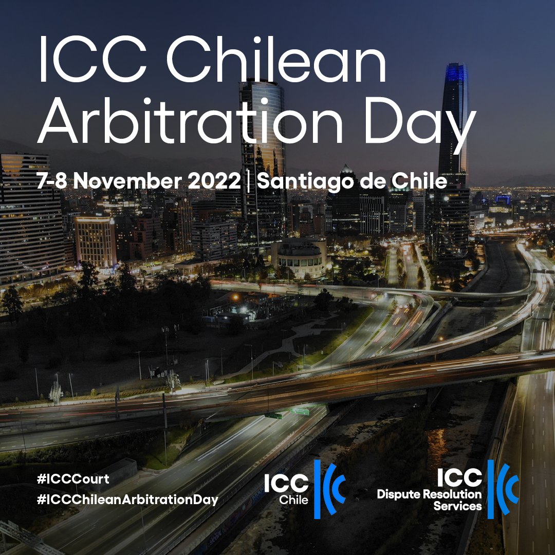 ICC_Chile's tweet photo. 🇨🇱 #ICCChileanArbitrationDay ¡Ya tenemos fecha confirmada para el 1st ICC Chilean Arbitration Day y para el #ICCYAAF! 📅 ¡Nos vemos el 7 y el 8 de noviembre de 2022 en Santiago de Chile! ¡Pronto toda la información en https://t.co/neYDBLc1mh! https://t.co/wO66UKYeUL