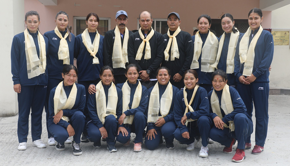 NepalBasketball's tweet photo. Nepal National Women's Basketball team is taking part in the SABA Women's Championships (24 - 30 September 2022) Maldives. #Nepal #Maldives https://t.co/oUnv29HV6M